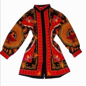 Satin shirt shirt dress